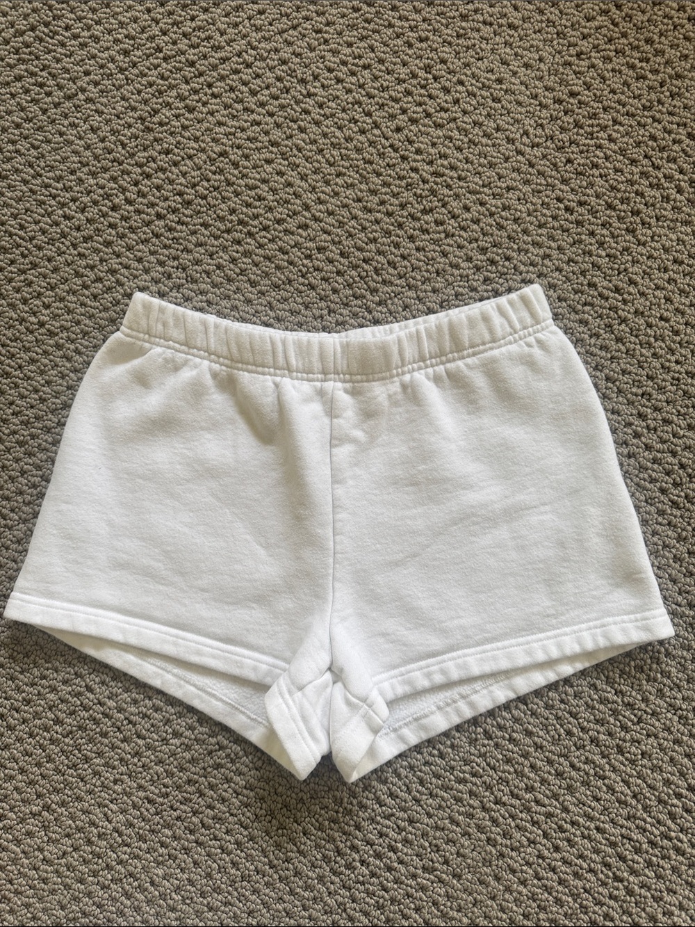 TNA Aritzia Cozy Fleece Shorts in White- Small